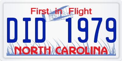 NC license plate DID1979