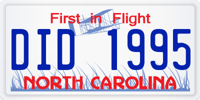 NC license plate DID1995