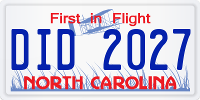 NC license plate DID2027