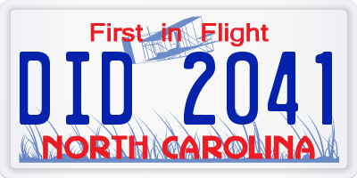 NC license plate DID2041
