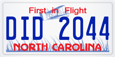 NC license plate DID2044