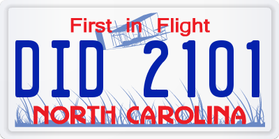 NC license plate DID2101