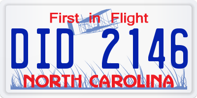 NC license plate DID2146
