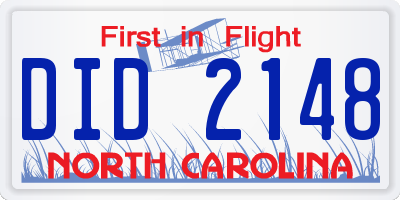NC license plate DID2148