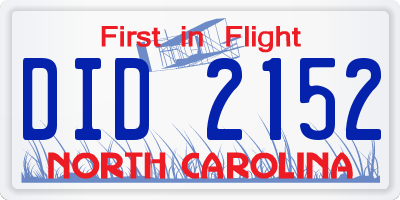 NC license plate DID2152
