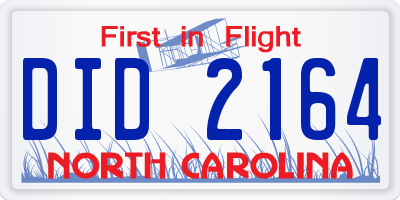 NC license plate DID2164