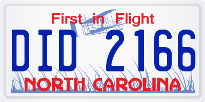 NC license plate DID2166