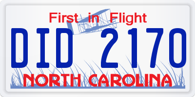 NC license plate DID2170