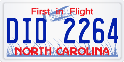 NC license plate DID2264