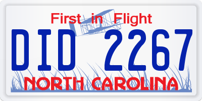NC license plate DID2267