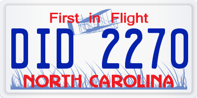 NC license plate DID2270