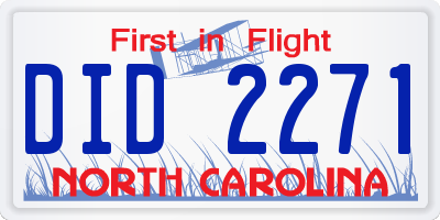 NC license plate DID2271