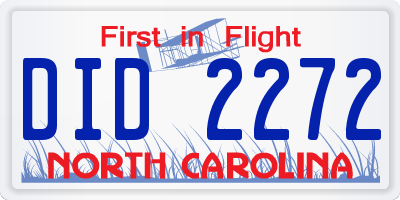 NC license plate DID2272