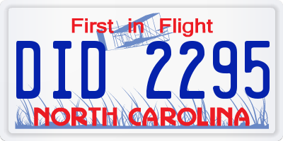NC license plate DID2295