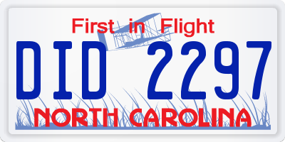 NC license plate DID2297