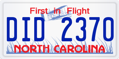 NC license plate DID2370