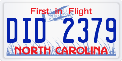 NC license plate DID2379