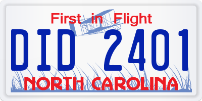 NC license plate DID2401