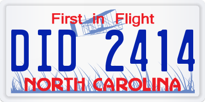NC license plate DID2414