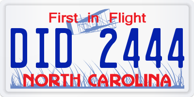 NC license plate DID2444