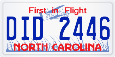 NC license plate DID2446