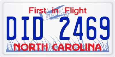 NC license plate DID2469