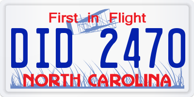 NC license plate DID2470