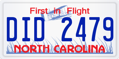 NC license plate DID2479