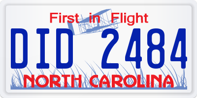 NC license plate DID2484