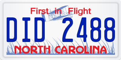 NC license plate DID2488