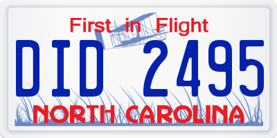 NC license plate DID2495