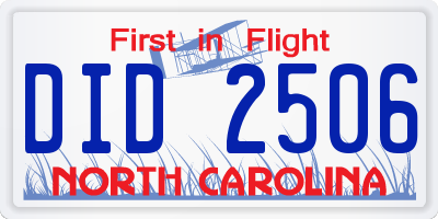 NC license plate DID2506