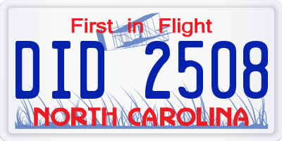 NC license plate DID2508