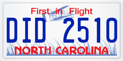 NC license plate DID2510