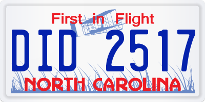 NC license plate DID2517