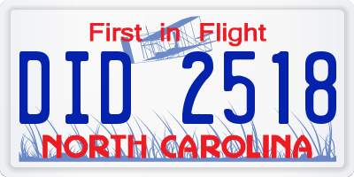 NC license plate DID2518