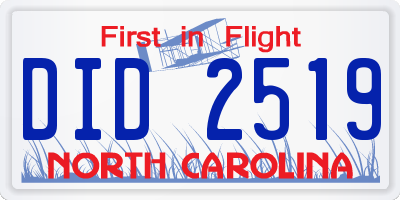 NC license plate DID2519