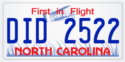 NC license plate DID2522