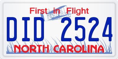 NC license plate DID2524
