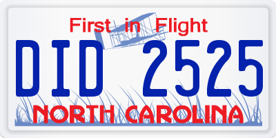 NC license plate DID2525