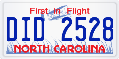 NC license plate DID2528