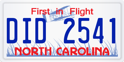 NC license plate DID2541