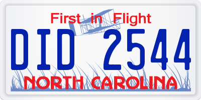 NC license plate DID2544
