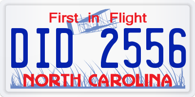 NC license plate DID2556