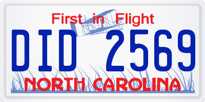 NC license plate DID2569
