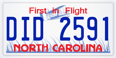 NC license plate DID2591