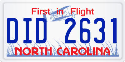 NC license plate DID2631