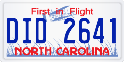 NC license plate DID2641