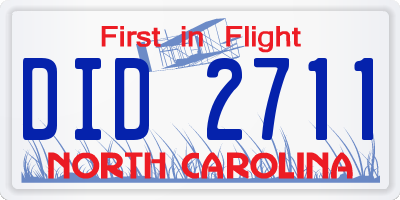 NC license plate DID2711