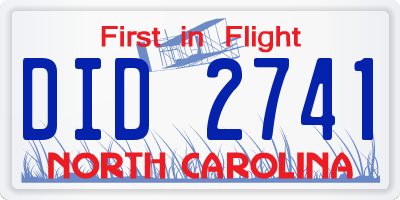 NC license plate DID2741